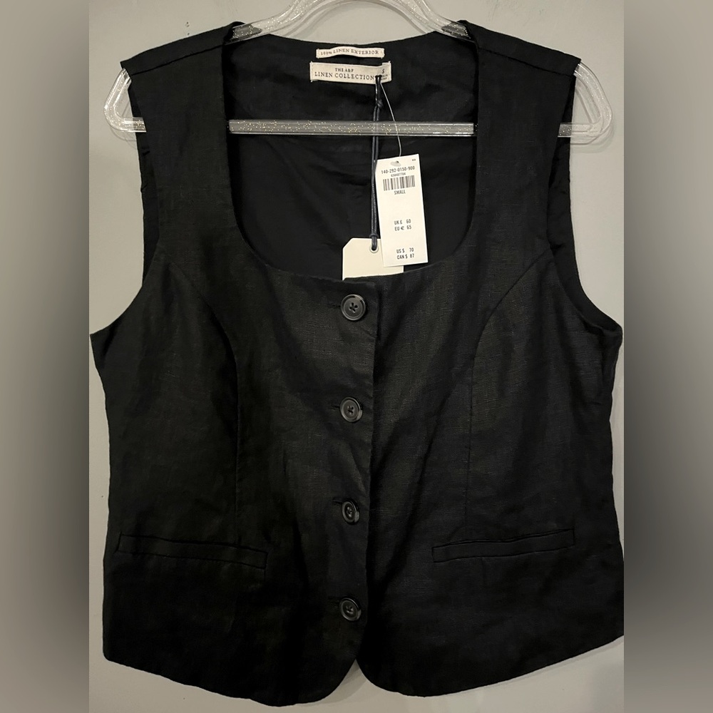 ABERCROMBIE & FITCH LINEN COLLECTION BUTTON THROUGH VEST NWT